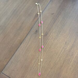 Kendra Scott Gold Necklace with Pink Accents